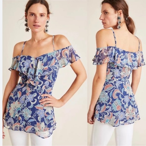 Maeve Anthropologie Mariposa cold shoulder blouse - Picture 1 of 8